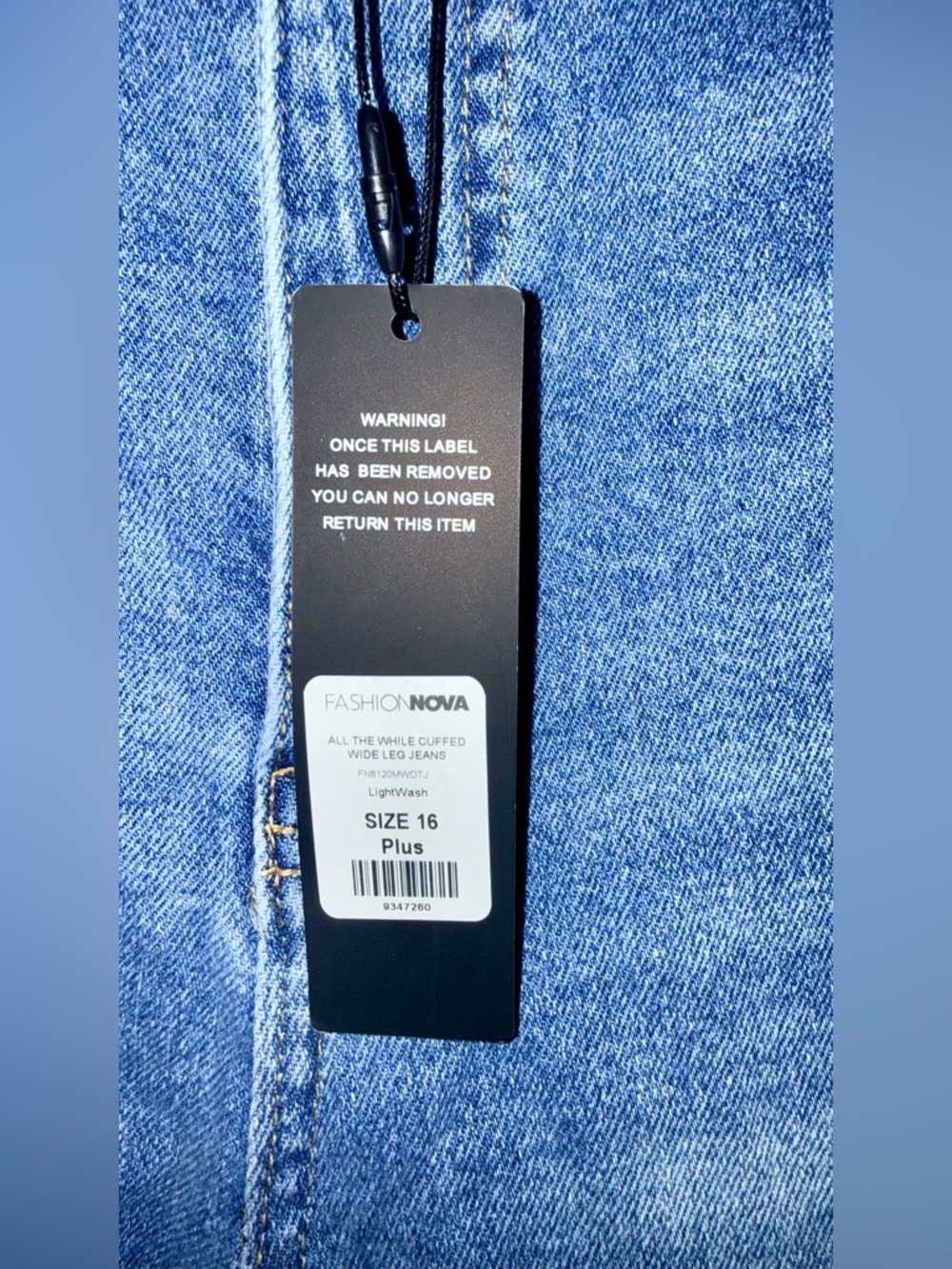 NWT Fashion Nova Light Wash All The While Cuffed Wide Leg Jeans! Sz 16 PLUS! - Picture 7 of 8